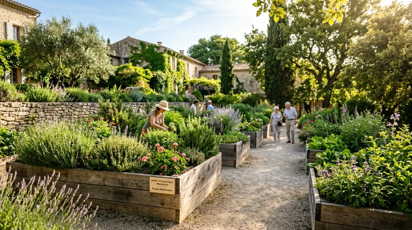Jardin thérapeutique en Occitanie animé par Mosaique des Hommes et des Jardins